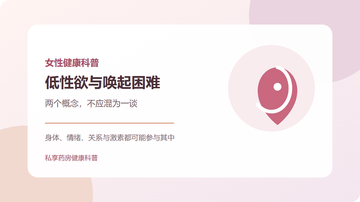 女性低性欲与性唤起困难区别科普图