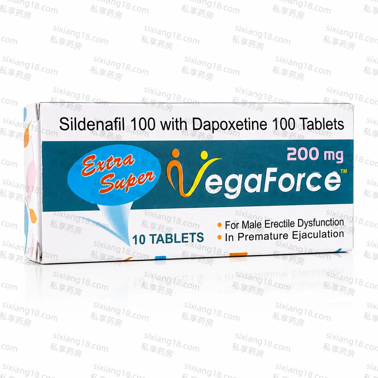 蓝蝌蚪 Extra Super VeagForce 双效片｜西地那非100mg+达泊西汀100mg｜10粒装