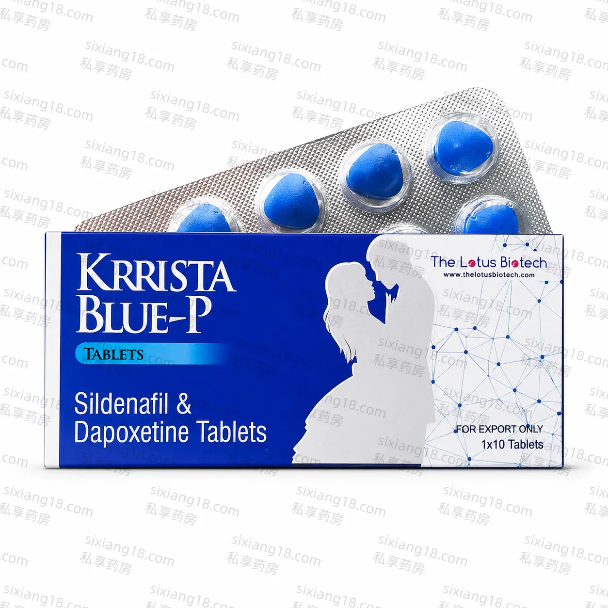 蓝魔 巅峰蓝P Krrista Blue-P 双效片｜西地那非110mg+达泊西汀110mg｜10粒装