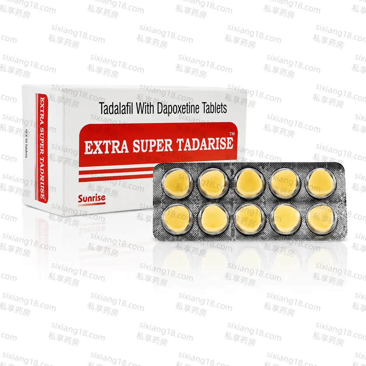 周末丸 超级希爱力双效片 Extra Super Tadarise｜他达拉非40mg+达泊西汀60mg 硬度支撑+持久管理 10粒/板